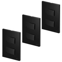 3 Interruptores Simples 2 Teclas Completo Blux Preto Santini