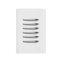 3 Interruptores Simples e 3 Interruptores Paralelos Cromados com Placa 4x2 Branca da Linha Novara - DC-1200/177 - DICOMPEL 3 Interruptores Simples e 3 Interruptores Paralelos Cromados com Placa 4x2 Branca da Linha Novara - DC-1200/177 - DICOMPEL