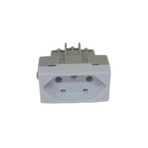 3 Interruptores Tomada 2p+t 10a 250v Linha Sleek 16049 3 Interruptores Tomada 2p+t 10a 250v Linha Sleek 16049