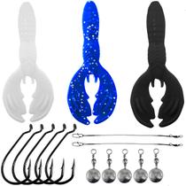 3 Iscas Mini Craw + Anzol Offset + Chicote + Down Shot 10g