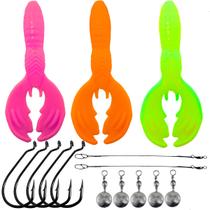 3 Iscas Mini Craw + Anzol Offset + Chicote + Down Shot 10g