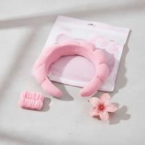 3 Itens Kit Skin Care Peluciado Tiara punho presilha