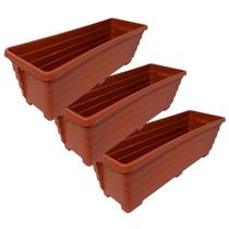 3 Jardineira 60cm Floreira Decorativa De Plástico Vaso De Chão Para Plantas