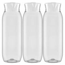3 Jarra Garrafa De Água Suco Geladeira Tampa Higiênica 1,4l