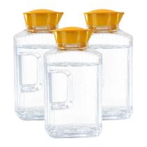 3 Jarra Garrafa De Água Suco Geladeira Tampa Higiênica 1,7l -
