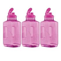 3 Jarra Garrafa De Água Suco Geladeira Tampa Higiênica 1,7lt