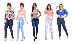 3 Jeans Feminina Calça Skinny Claro Liso