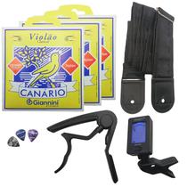 3 Jogo Cordas p/ Violão Afinador Capotraste Correia 5 cm 3 Jogo Cordas p/ Violão Afinador Capotraste Correia 5 cm