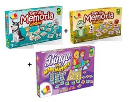 3 Jogo Da Memória Coletivos + Silabas + Bingo Brinquedos Presente de Aniversário