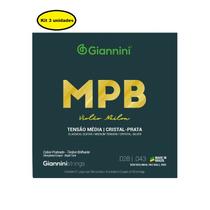 3 Jogos Corda Violão Nylon Cristal-Prata Giannini MPB Média 3 Jogos Corda Violão Nylon Cristal-Prata Giannini MPB Média