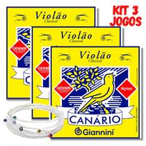3 Jogos De Cordas Violão Nylon c/bolinha Giannini Canário 3 Jogos De Cordas Violão Nylon c/bolinha Giannini Canário