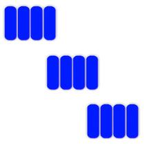 3 Kit Adesivo Refletivo Capacete Moto Carro Bicicleta Azul