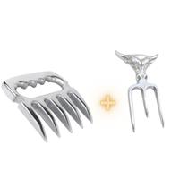 3 Kit Churrasco Tridente + Garra De Urso Grande
