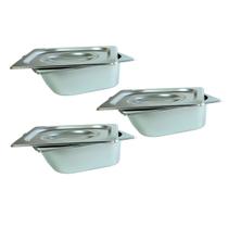 3 Kit Cuba + Tampa Inox Gn 1/6 16,2x17,6 Buffet/3248-15-3256