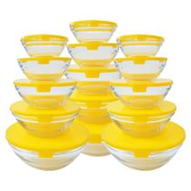 3 Kit de 5 Tijela de Vidro Bowl Redondo com Tampa Cor Sortida