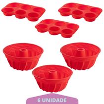 3 Kit Forma Cupcake + Forma Espiral Sortida Pudim Silicone 3 Kit Forma Cupcake + Forma Espiral Sortida Pudim Silicone