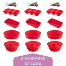 3 Kit Medidora 5 Pç Cores + 4 Modelo Forma Silicone Sortida - QUALITY HOUSE