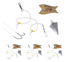 3 Kit Pesca De Praia Pampo Chicote Pronto + Chumbo + Anzol