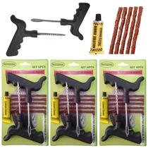 3 Kit Reparo Conserto Pneu S/ Câmera 5 Macarrões Carro Moto