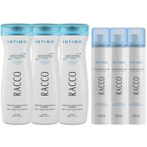 3 Kit Sabonete Líquido E Desodorante Jato Seco Intimo Racco