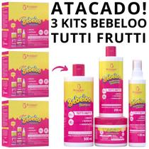 3 Kit Shampoo Bebeloo Tutti Fruti Brilho Nutrição Hidratação