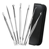 3 Kits com 7 Curetas Extrator Removedor De Cravos E Espinhas Inox + Estojo 3 Kits com 7 Curetas Extrator Removedor De Cravos E Espinhas Inox + Estojo