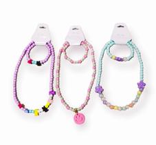 3 Kits Conjunto Colar Pulseira Infantil Criança Bebê Menina