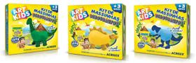 3 Kits de Massinhas Dinossauros Art Kids 150g