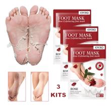 3 Kits Meia Esfoliante Removedor Pele Morta Pés Peeling