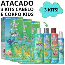 3 Kits P/ Higiene Infantil Kit P/ Banho Cabelo e Corpo Kids!