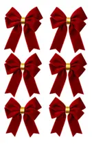 3 Laço Vermelho Veludo P/ Presentes Árvores Natalino 3 Laço Vermelho Veludo P/ Presentes Árvores Natalino