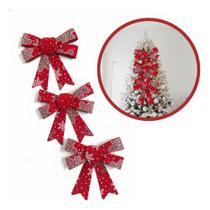 3 Laços Lacinho Decoração Natal Árvore Vermelho Enfeite Vermelho Laço Flocos De Neve 3 Laços Lacinho Decoração Natal Árvore Vermelho Enfeite Vermelho Laço Flocos De Neve