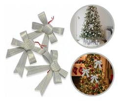 3 Laços Lacinho Metalizado Natal Árvore Enfeite Decoração 3 Laços Lacinho Metalizado Natal Árvore Enfeite Decoração