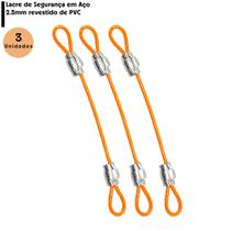 3 Lacres de Segurança 12cm Multiuso Cabo de Aço Revestido Security Travel Bag -Laranja 3 Lacres de Segurança 12cm Multiuso Cabo de Aço Revestido Security Travel Bag -Laranja