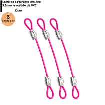 3 Lacres de Segurança 12cm Multiuso Cabo de Aço Revestido Security Travel Bag -Rosa 3 Lacres de Segurança 12cm Multiuso Cabo de Aço Revestido Security Travel Bag -Rosa