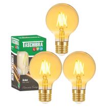 3 Lâmpada Filamento Led 4w G80 Âmbar Branco-quente 3000k 3 Lâmpada Filamento Led 4w G80 Âmbar Branco-quente 3000k
