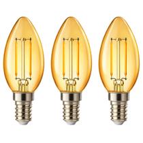 3 Lâmpada Filamento LED Modelo Vela Retrô E14 2W 110V Âmbar 3 Lâmpada Filamento LED Modelo Vela Retrô E14 2W 110V Âmbar