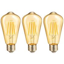 3 Lâmpada Filamento LED Retrô ST64 4W Âmbar Dimerizável 220V