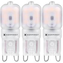 3 lampada g9 led 220v 2,5w amarelo 2.400k germany halopin