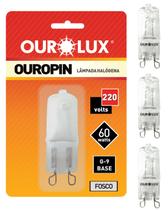 3 Lâmpada Halógena Ouropin Fosca Ourolux G9 60w 220v 2800K