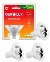 3 Lâmpadas Ar70 De Led 4,5w Bivolt 24 Graus Base Gu10 2700K Luz Amarela Ourolux 3 Lâmpadas Ar70 De Led 4,5w Bivolt 24 Graus Base Gu10 2700K Luz Amarela Ourolux