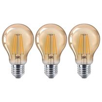3 Lâmpadas Filamento Led A60 Decorativa 4w Bivolt E27 Varal Luz Retrô Vintage Lustre Amarelo Âmbar 3 Lâmpadas Filamento Led A60 Decorativa 4w Bivolt E27 Varal Luz Retrô Vintage Lustre Amarelo Âmbar
