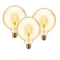 3 Lâmpadas Filamento Led G125 Decorativa 4w Bivolt E27 Varal Luz Retrô Vintage Lustre Amarelo Âmbar 3 Lâmpadas Filamento Led G125 Decorativa 4w Bivolt E27 Varal Luz Retrô Vintage Lustre Amarelo Âmbar