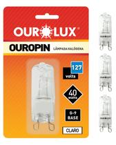 3 Lâmpadas Halógenas G9 40w 127v Clara Ourolux Cor da Luz Branco Quente 2800K