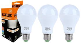 3 Lâmpadas Led Bulbo 15W 6500K Bivolt Branca E-27 Foxlux