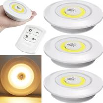 3 Lâmpadas Led Spot Luminária Luz Quente Teto Parede Sem Fio Controle Luxo Spotlight - CJJM