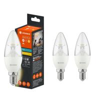 3 Lâmpadas Led Vela 2700K Quente Dimer 127V 5W E14 Ledvance