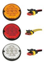 3 Lanterna Traseira 125mm Ônibus Comil Mascarello Neobus 10 LED 24V + Conector