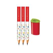 3 lápis preto Jumbo + apontador Jumbo - Faber Castell