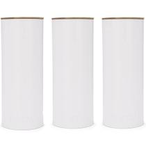 3 Latas Decorativas 2,5L Pasta Haus Porta Condimentos Branco Redondo Massa 3 Latas Decorativas 2,5L Pasta Haus Porta Condimentos Branco Redondo Massa
